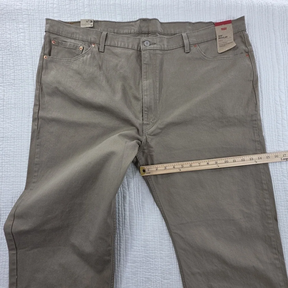 Levi's 505 Regular Fit Jeans Men's Big & Tall 50x34 Tan Stretch Denim NEW NWT